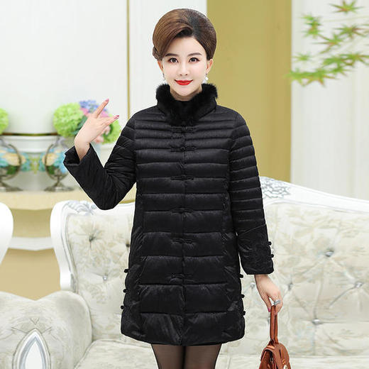 FLO-F1458-801新款水貂毛立领羽绒棉服 商品图2