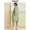 VIMAGE纬漫纪春季新款清新高级纯色单排扣羊毛呢大衣女中长款V1314905 商品缩略图3