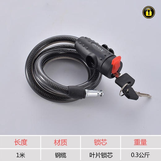 〖A066〗533钢丝防盗锁1米 商品图0