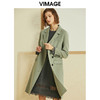 VIMAGE纬漫纪春季新款简约单排扣通勤显瘦羊毛呢大衣女中长款V1314903 商品缩略图2