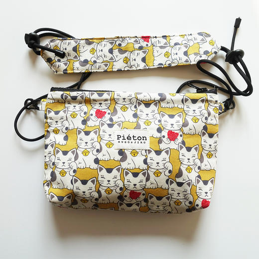 HUJI祤集pieton斜挎包风の花招财猫猫和小鱼 商品图4