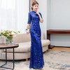 KYFS-9369修身鱼尾蓝色长款走秀礼服连衣裙 商品缩略图2