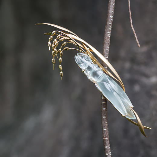 「蝉」翡翠蝉黄金胸针（仅现货） 商品图0