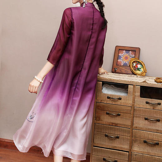 OG-99368新款复古中国风宽松立领连衣裙 商品图2