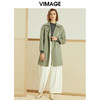 VIMAGE纬漫纪春季新款简约收腰百搭廓形羊毛呢大衣女中长款V1314904 商品缩略图1