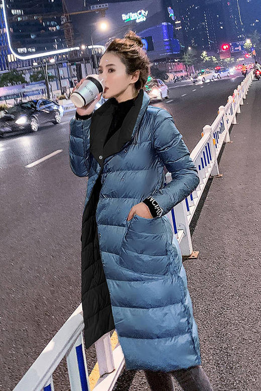 LYHB-5610新款白鸭绒中时尚轻薄双面穿韩版显瘦修身气质羽绒服女 商品图4