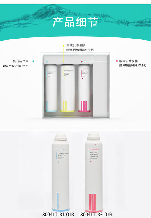  科勒（KOHLER）可瑞芙常换第一第三节各两只共4支组合 商品图2