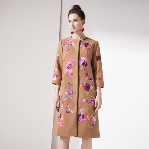 秋冬新款刺绣民族风圆领绣花外套(货号 pr9a63)