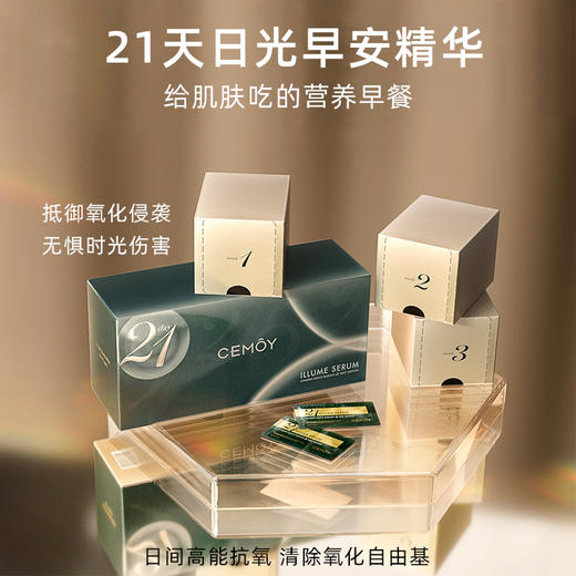 张嘉倪推荐「21天焕肤发光肌，抹去暗黄」 澳洲cemoy21天极光早安晚安精华2ml片*21/盒焕活提亮紧致嫩白抗蓝光 商品图5