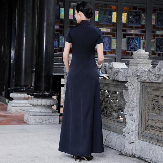 DLQ-A2069秋冬长款优雅女中式礼服晚礼服连衣裙 商品图1