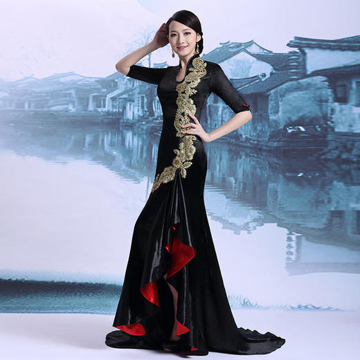 DLQ-A1031新款修身改良旗袍连衣裙 商品图0