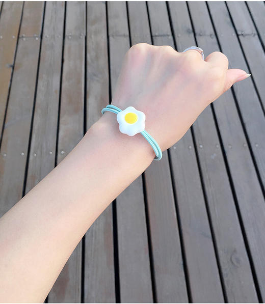 【一套五款颜色】可爱荷包蛋发绳头绳发饰少女简约橡皮筋创意时尚饰品 商品图6