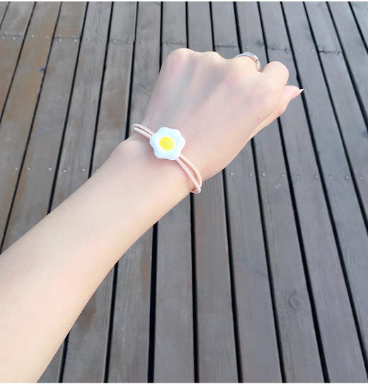 【一套五款颜色】可爱荷包蛋发绳头绳发饰少女简约橡皮筋创意时尚饰品 商品图9