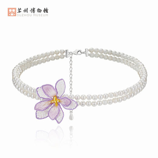 苏州博物馆《怀·玉兰》系列苏绣银镀白金首饰 商品图2