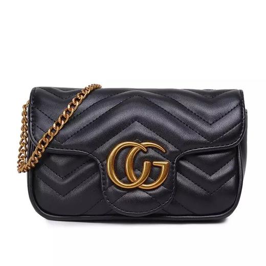 RK-P1906新款波浪纹包包女网红CG小香风菱格链条包 商品图4