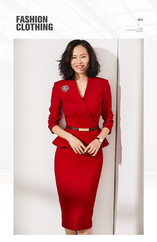 J9304045A 主持人款”如果信念有颜色“ 中国红 拼命红 职场女王 气场全开颈袖添香 商品图7
