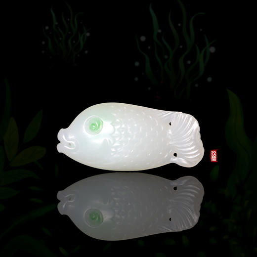 和田玉（白玉飘翠）挂件--锦鲤 21g 商品图0