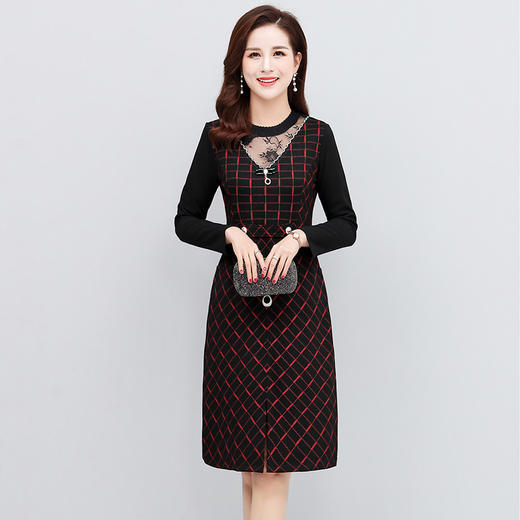 秋冬装新款贵夫人高端厚洋气显瘦长袖连衣裙货号zq052