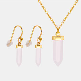 醍醐 一箭钟情 天然粉水晶 爱情之石 项链 耳饰 套装