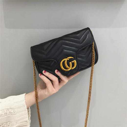 RK-P1906新款波浪纹包包女网红CG小香风菱格链条包 商品图2