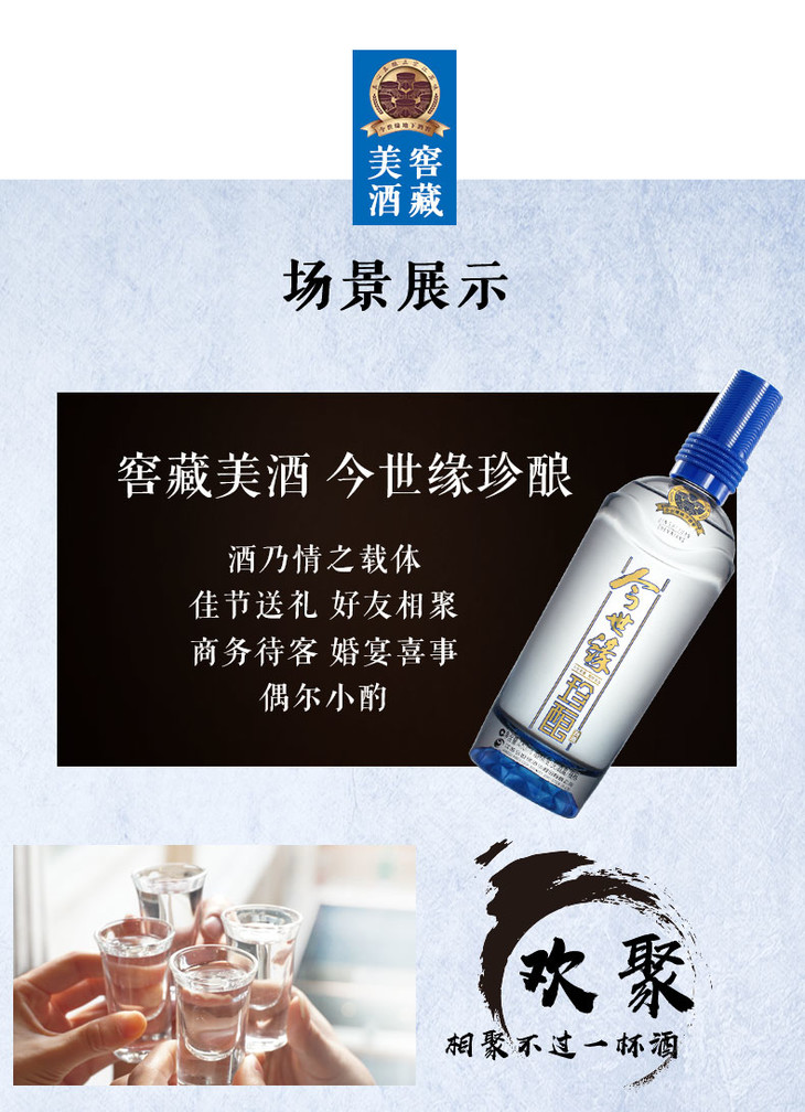 今世缘 蓝珍酿 浓香型42度 480ml*6瓶整箱装