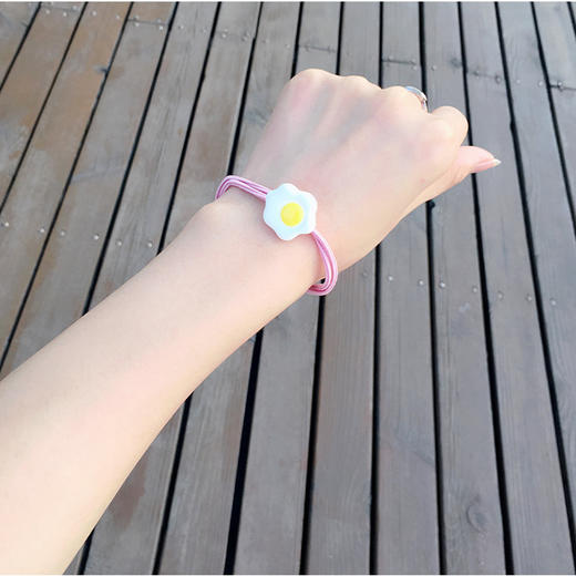 【一套五款颜色】可爱荷包蛋发绳头绳发饰少女简约橡皮筋创意时尚饰品 商品图1