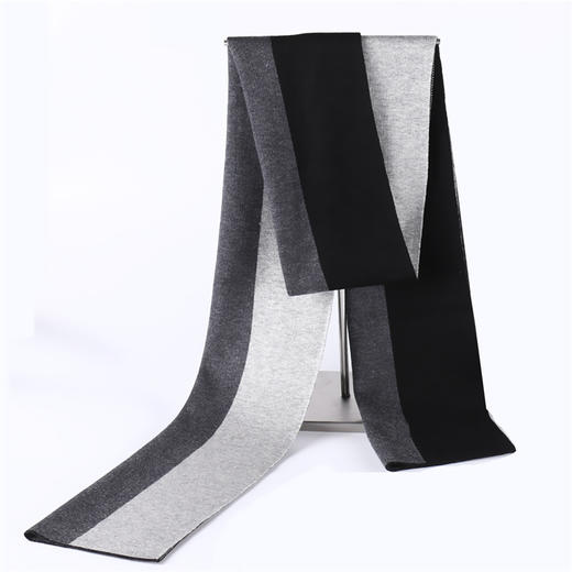 秋冬季男士羊毛围巾男格子商务休闲保暖围脖男人配饰 商品图9