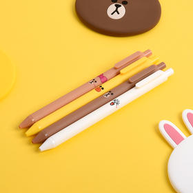 KACO学生8只装中性笔LINE FRIENDS周边黑色学生办公文具文创