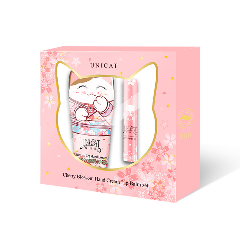 UNICAT/变脸猫 樱花系列套盒 (樱花护手霜40ML+魅惑润唇膏2.3G) JPY带授权招加盟代理