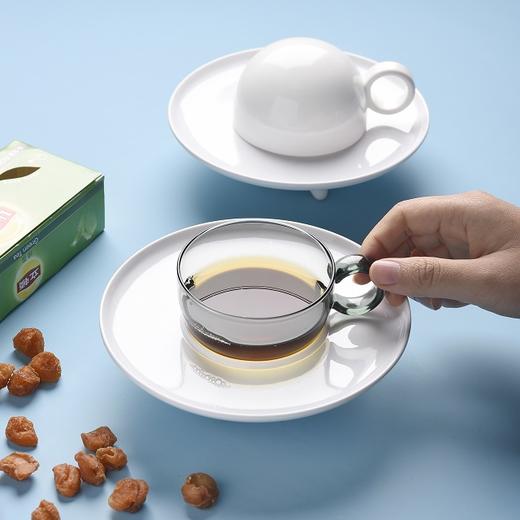 膳佳家居现代创意飞碟咖啡杯马卡龙色北欧轻奢水杯下午茶杯碟套装 商品图0
