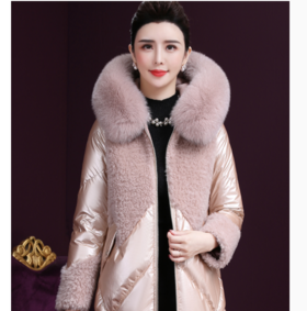 WXY  W-RZ-6836W新款连帽超大狐狸毛领羽绒服
