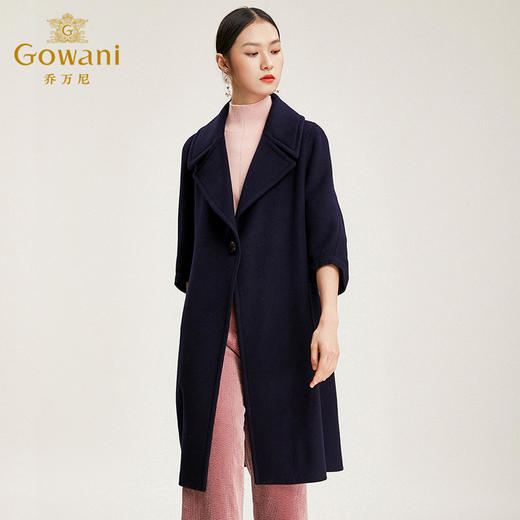 【100%绵羊毛】乔万尼冬季流行羊毛大衣时尚直筒毛呢大衣女中长款外套EN4A793 商品图3