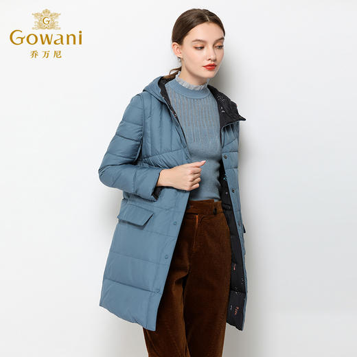 乔万尼羽绒服冬季两面穿保暖羽绒服中长款EN4T853 商品图1