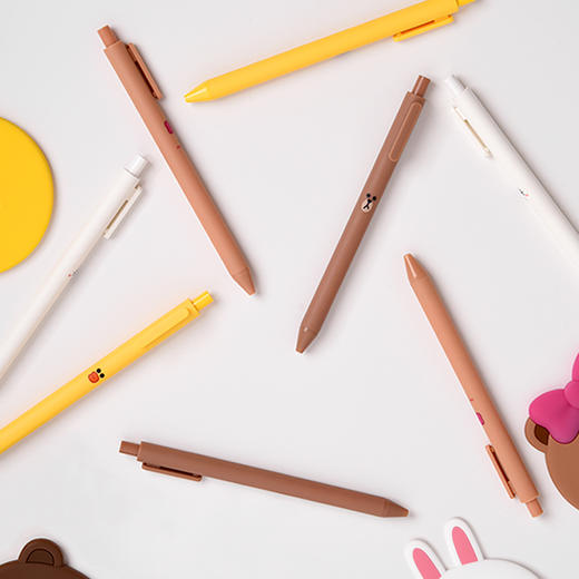 KACO学生8只装中性笔LINE FRIENDS周边黑色学生办公文具文创 商品图2