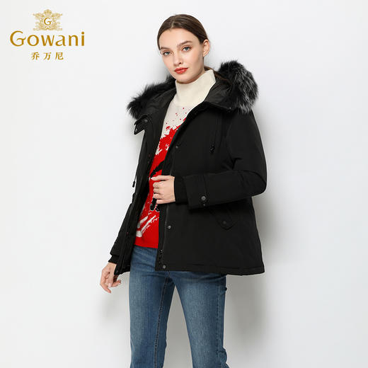 乔万尼流行短款羽绒服小个子黑色外套冬季EN4T785 商品图1