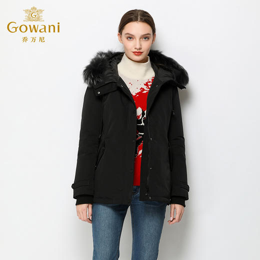 乔万尼流行短款羽绒服小个子黑色外套冬季EN4T785 商品图2