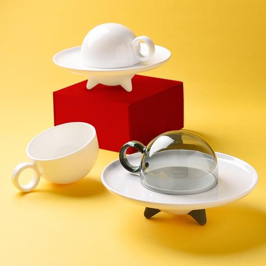 膳佳家居现代创意飞碟咖啡杯马卡龙色北欧轻奢水杯下午茶杯碟套装 商品图1