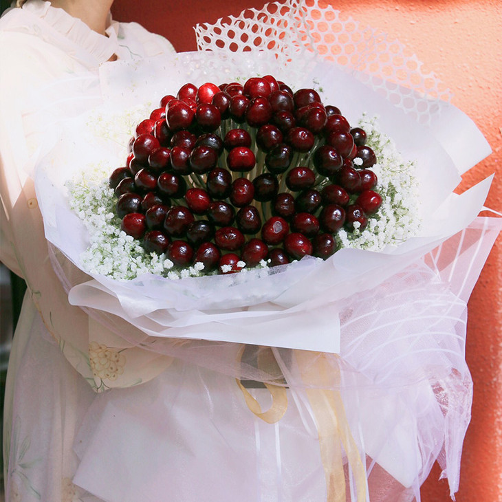 车厘子花束网红抖音创意惊喜水果花束生日同城送女友老婆同事朋友送花