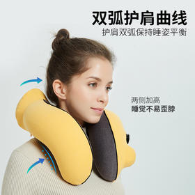 充气u型枕旅行护颈枕按压自动旅行枕成人飞机u形颈椎枕头午睡