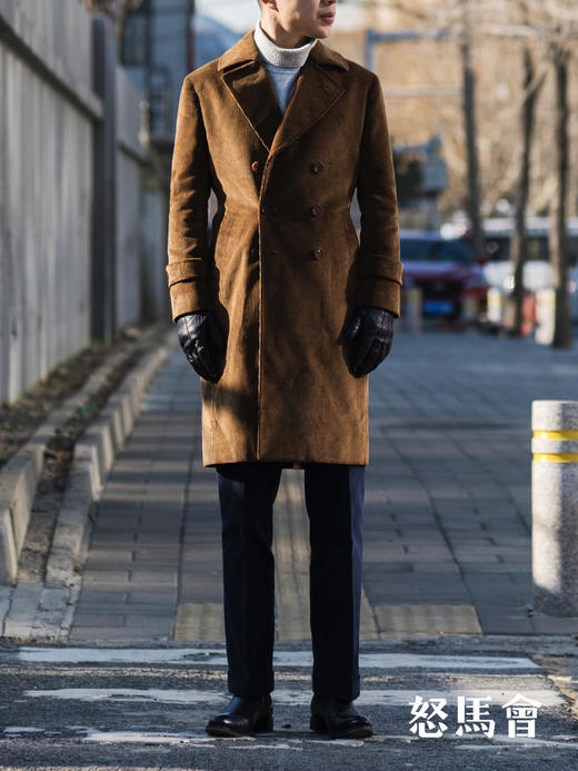 Hardy Minnis Eskdale 700克英式重磅灯芯绒棉咖啡棕浴袍大衣 商品图1