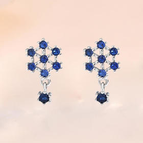 LMSS-EW85新款925银晶莹唯美雪花耳钉