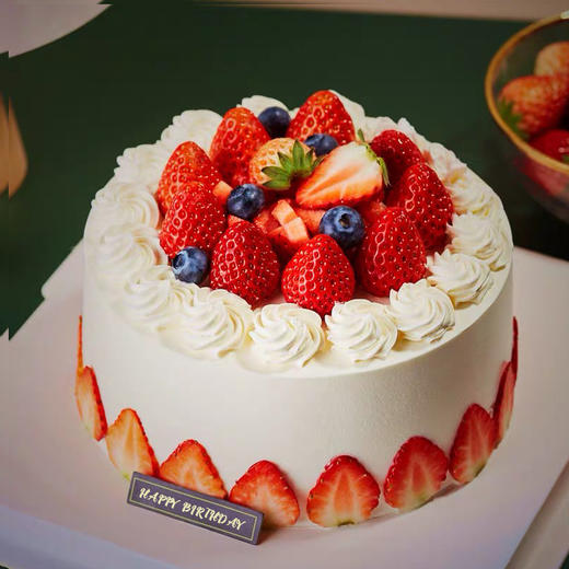 草莓奶油蛋糕家庭生日聚会水果蛋糕最快3小时送达