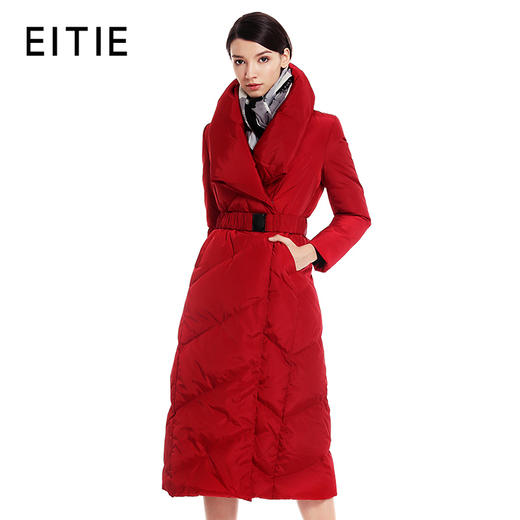 EITIE爱特爱冬季新款长款过膝气质修身加厚保暖羽绒服外套女5211909 商品图0