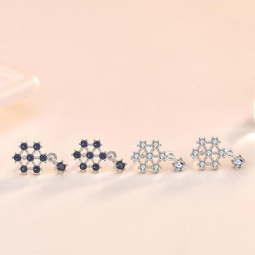 LMSS-EW85新款925银晶莹唯美雪花耳钉 商品图2