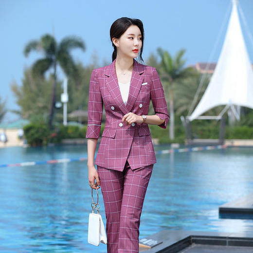 ZY-9888早春时尚格子女神范高端职业套装 商品图0