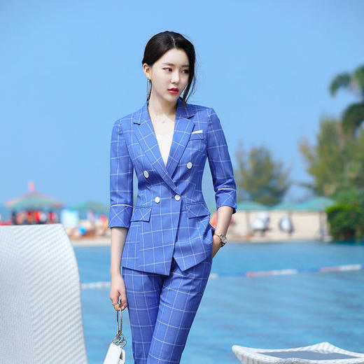 ZY-9888早春时尚格子女神范高端职业套装 商品图1