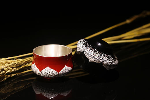 逐物漆器大漆银杯茶杯纯银主人杯蛋壳莲花独享特惠