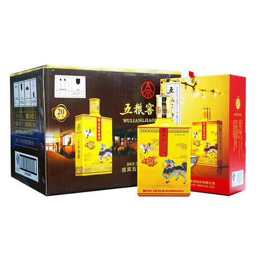 【推荐】52度五粮液股份有限公司出品窖龄20（非20年）浓香型白酒礼盒装500ml 整箱6瓶装 商品图0