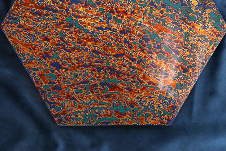 逐物漆器大漆干泡茶台六边形茶盘犀皮漆三件茶套系