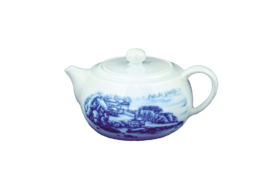青花山水小品壶